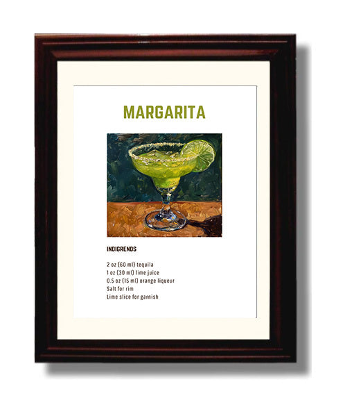 Purple Rain 8x10 Beveled Frame cocktail recipe wall art print – Cocktail Recipies decor