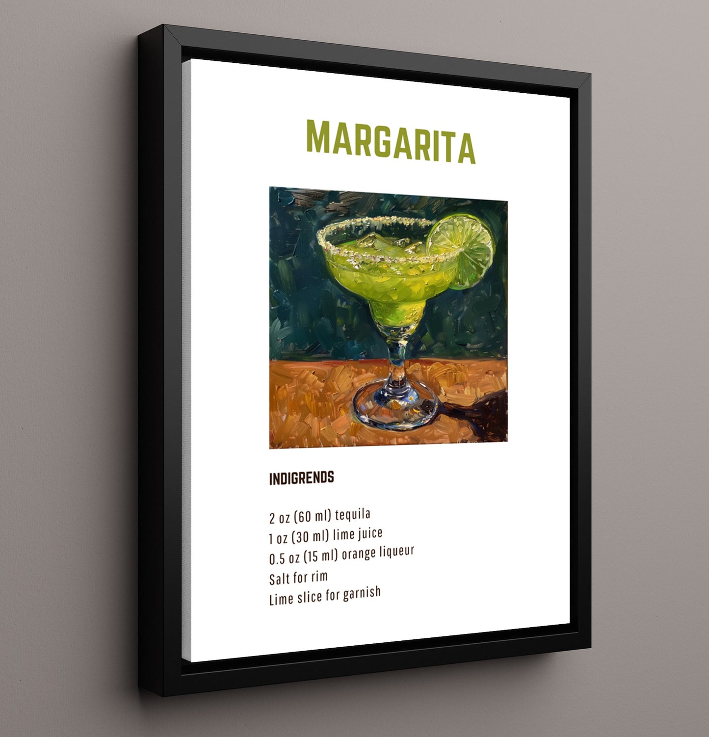Purple Rain 16x20 Framed Canvas cocktail recipe wall art print – Cocktail Recipies decor