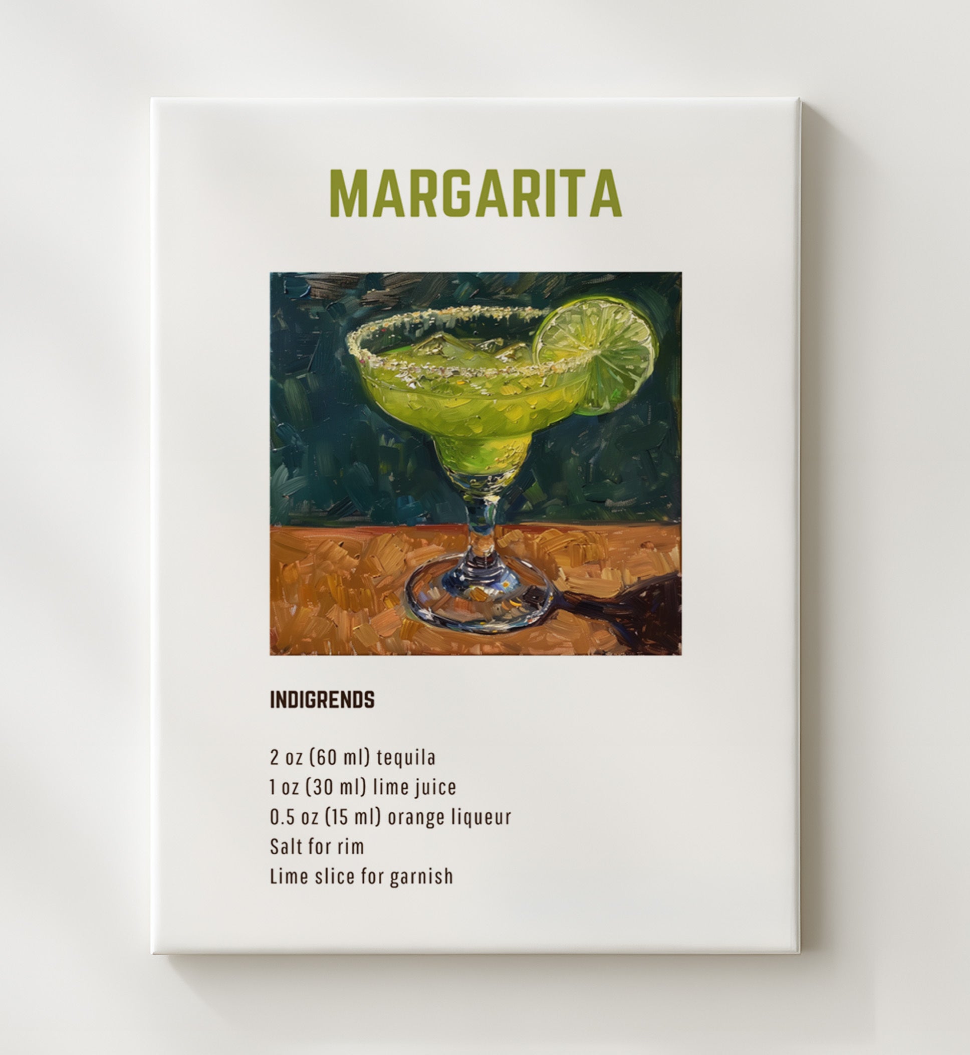 Purple Rain 20x24 Canvas cocktail recipe wall art print – Cocktail Recipies decor