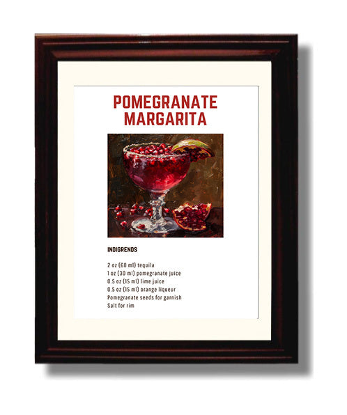 Raspberry Daiquiri 8x10 Beveled Frame cocktail recipe wall art print – Cocktail Recipies decor