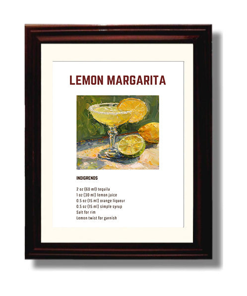 Rum Punch 8x10 Beveled Frame cocktail recipe wall art print – Cocktail Recipies decor