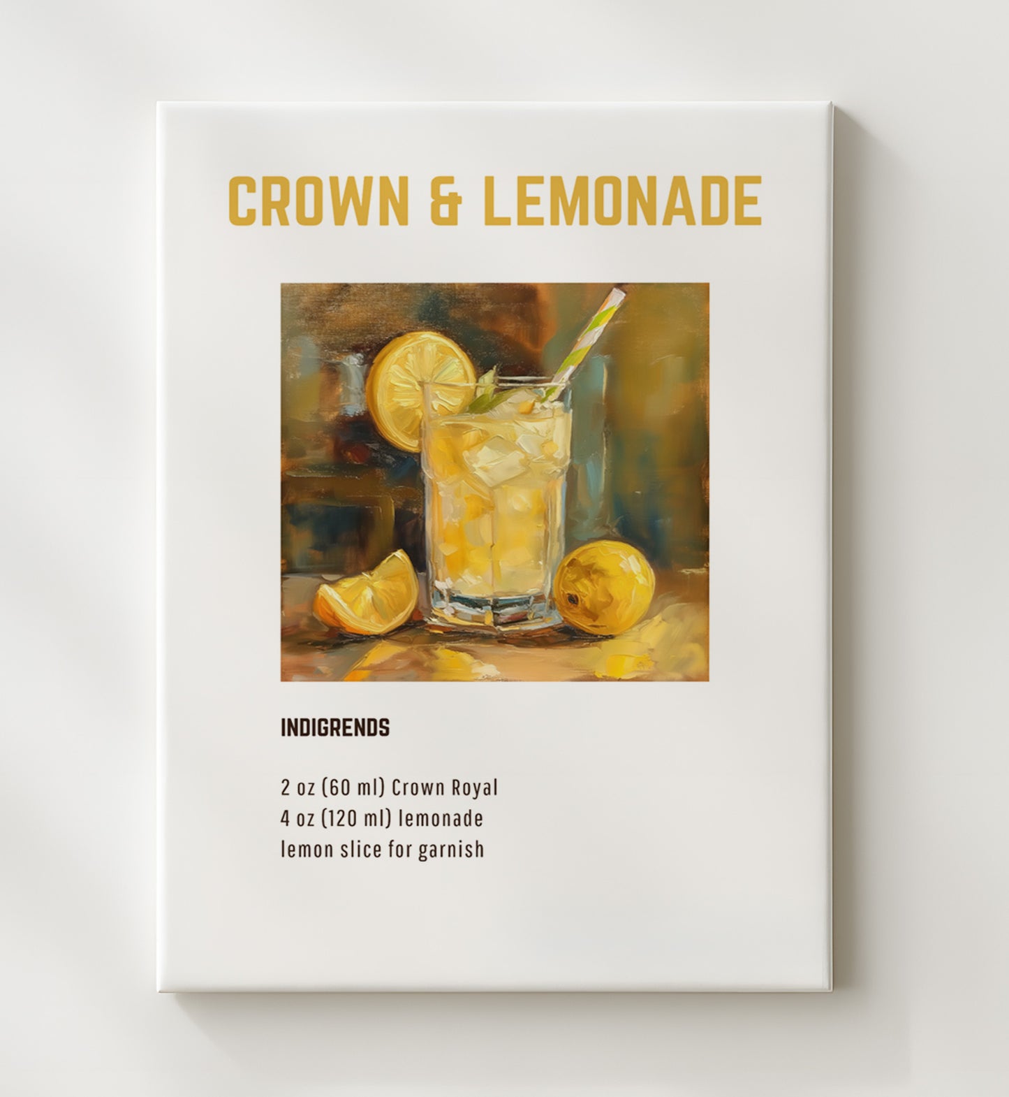 Sangria 20x24 Canvas cocktail recipe wall art print – Cocktail Recipies decor
