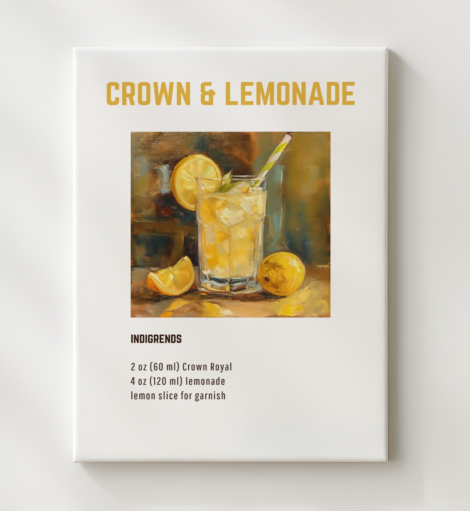 Sangria 20x24 Canvas cocktail recipe wall art print – Cocktail Recipies decor