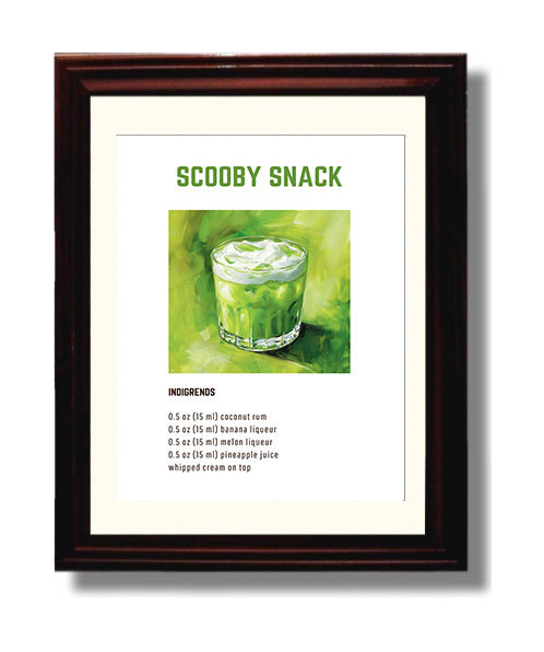 Scooby Snack 8x10 Beveled Frame cocktail recipe wall art print – Cocktail Recipies decor