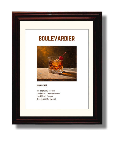 Strawberry Margarita 8x10 Beveled Frame cocktail recipe wall art print – Cocktail Recipies decor