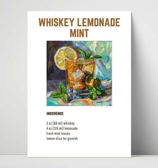 Whiskey Lemonade Mint - 16x20 Unframed Print