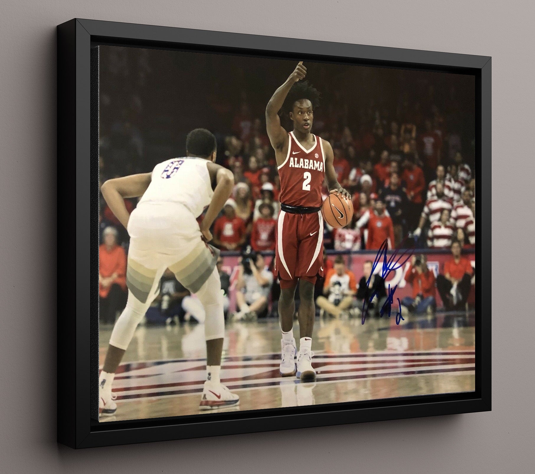 Alabama Basketball Collin Sexton Floor General Command Drive College Basketball Wall Art 16x20 Framed Canvas college basketball wall art print