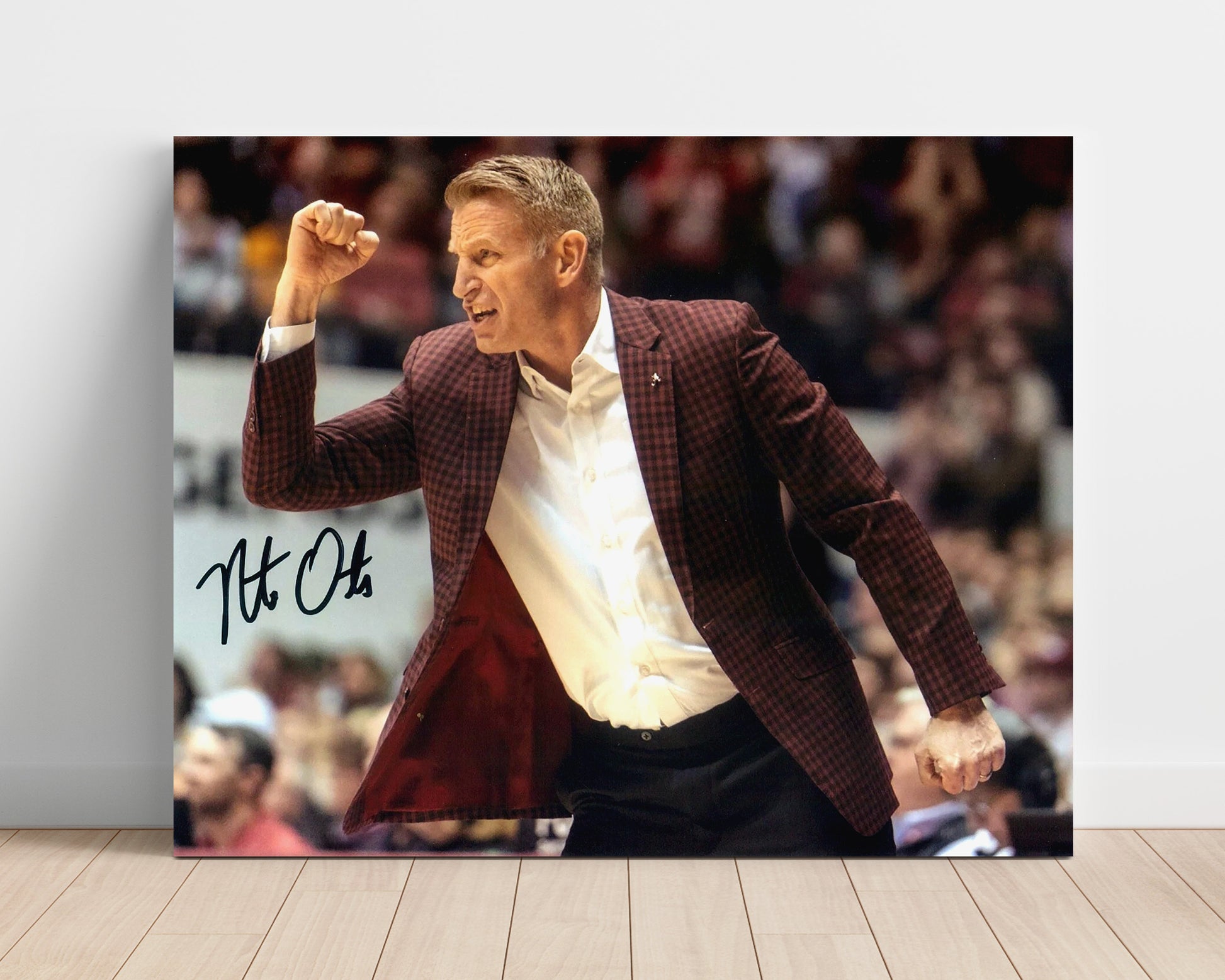 Alabama Basketball Nate Oats Fist Pump College Basketball Wall Art 16x20 Unframed Print college basketball wall art print