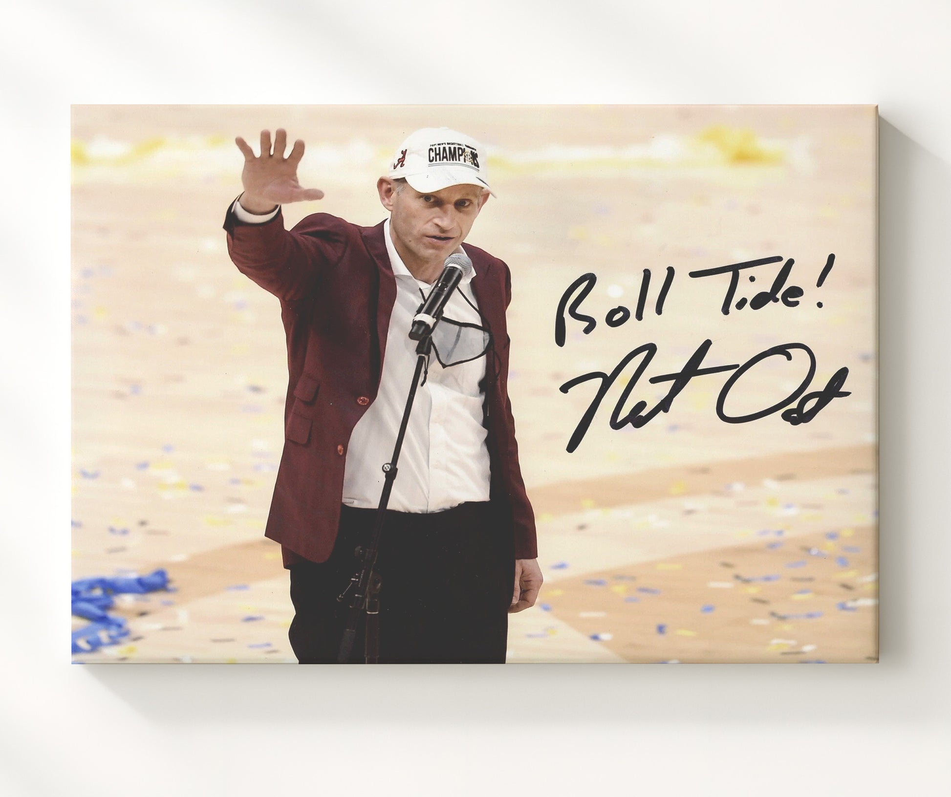 Alabama Basketball Nate Oats Roll Tide College Basketball Wall Art 20x24 Canvas college basketball wall art print