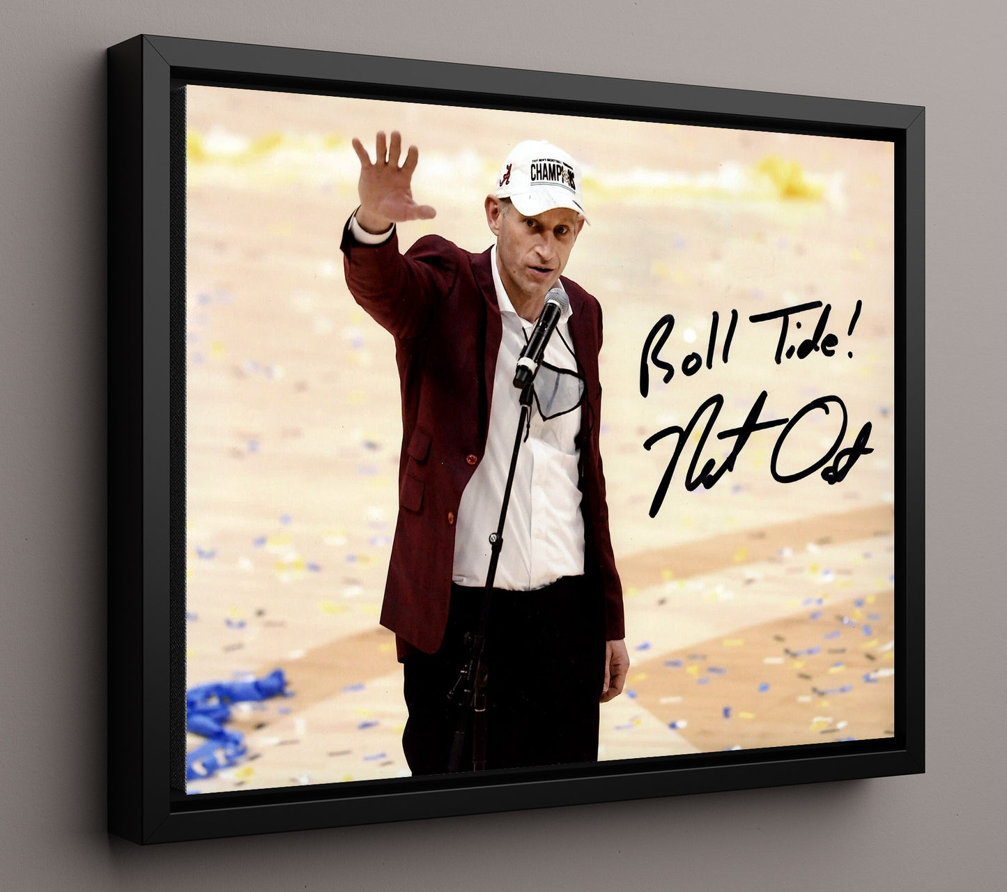 Alabama Basketball Nate Oats Roll Tide College Basketball Wall Art 16x20 Framed Canvas college basketball wall art print