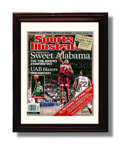 Alabama Basketball Sweet Alabama Dunk Finish 2004 SI Cover College Basketball Wall Art 8x10 Beveled Frame college basketball wall art print