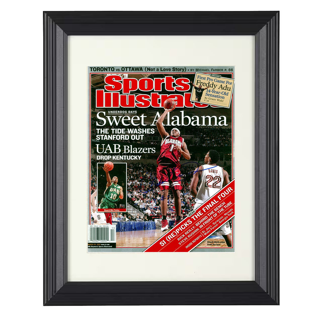 Alabama – Sweet Alabama Dunk Finish 2004 SI – 8x10 black beveled framed college basketball wall art
