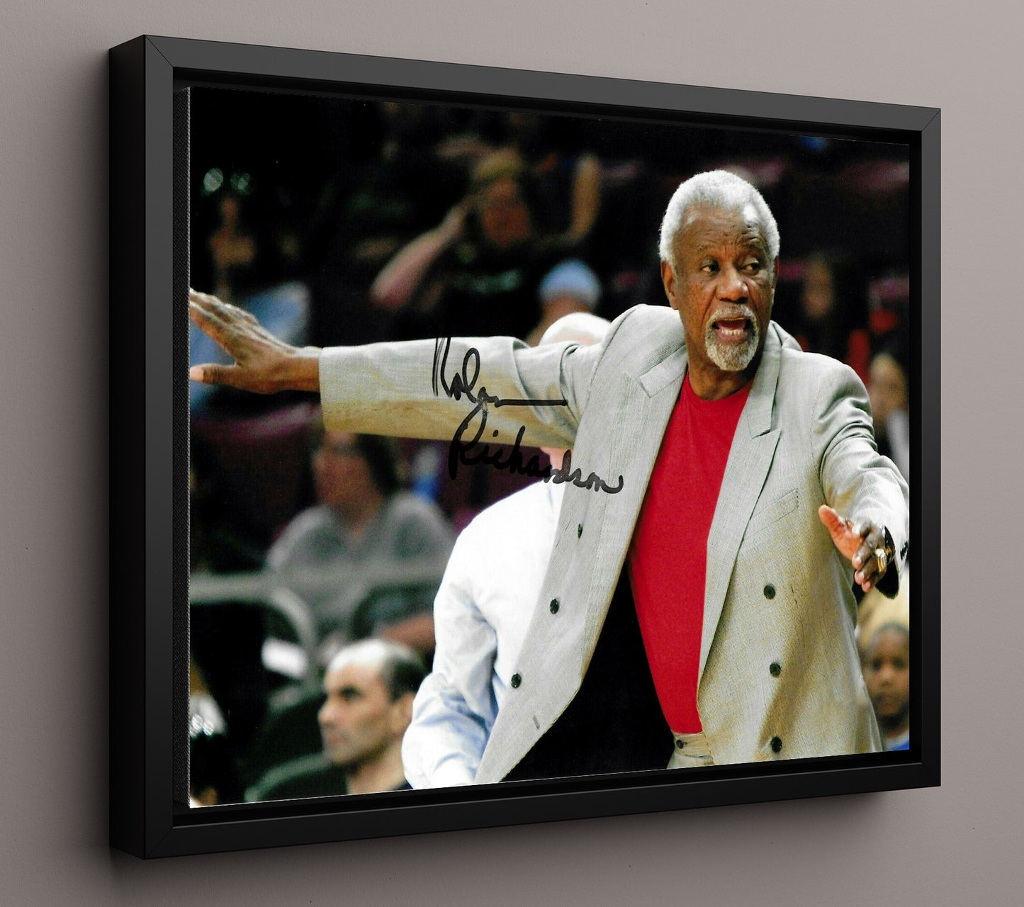 Arkansas Basketball Nolan Richardson Coaching Sideline Command College Basketball Wall Art 16x20 Framed Canvas college basketball wall art print