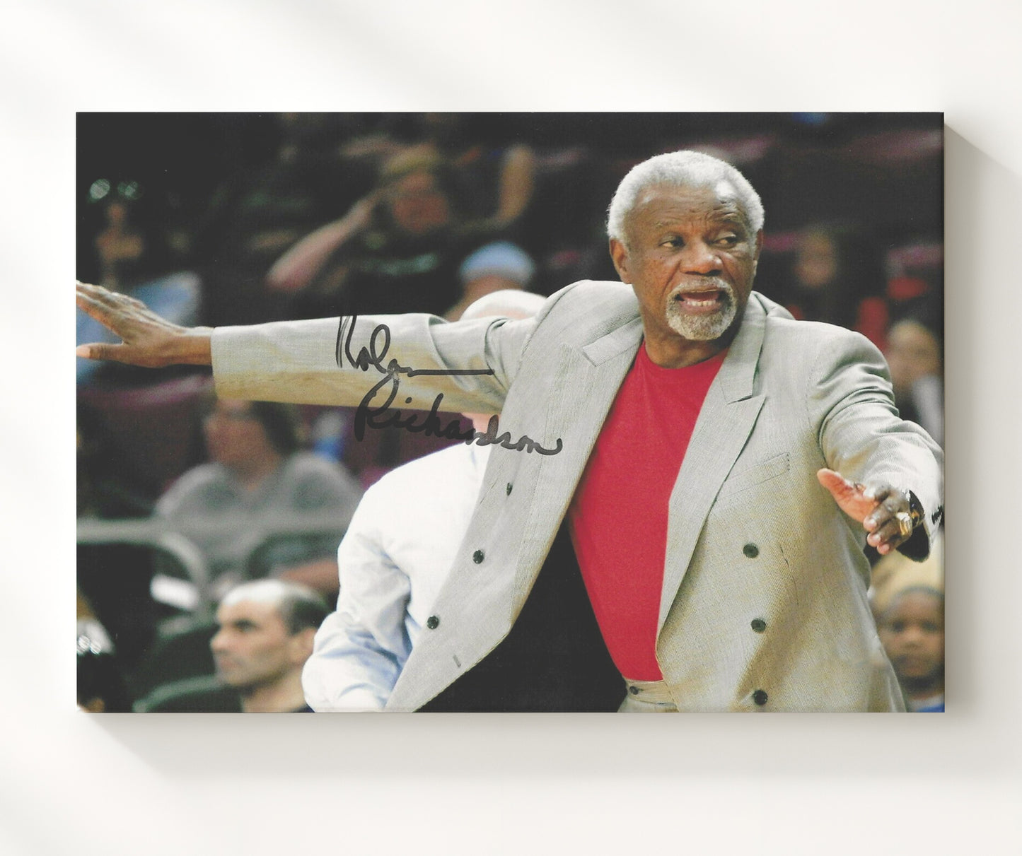 Arkansas Basketball Nolan Richardson Coaching Sideline Command College Basketball Wall Art 20x24 Canvas college basketball wall art print