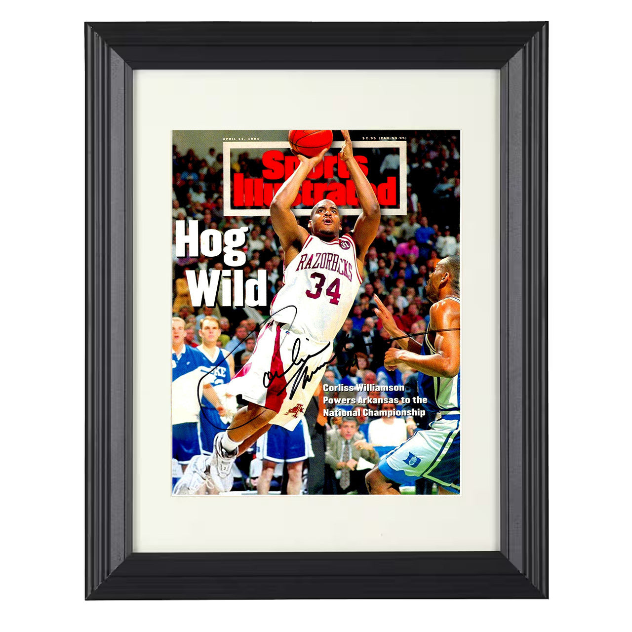 Arkansas – Corliss Williamson Paint Dominance Spotlight SI – 8x10 black beveled framed college basketball wall art