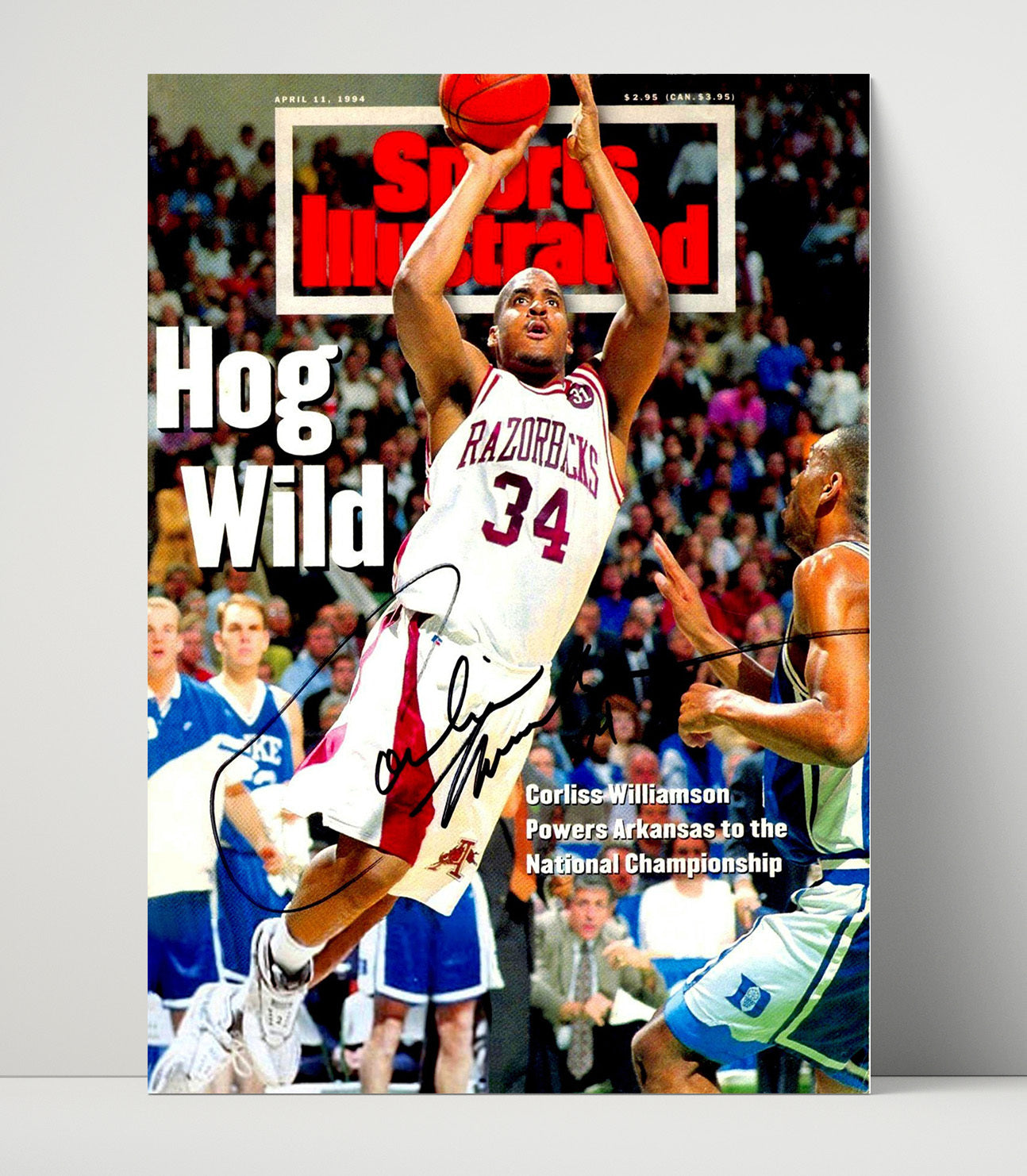 Arkansas basketball Corliss Williamson Paint Dominance SI Cover Spotlight College Basketball Wall Art 16x20 Unframed Print college basketball wall art print