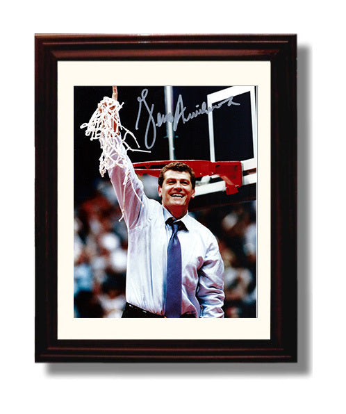 Connecticut Basketball Geno Auriemma Husky Dynasty Sideline College Basketball Wall Art 8x10 Beveled Frame college basketball wall art print