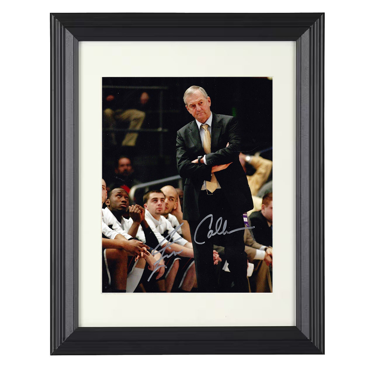 Connecticut – Sideline Leadership Presence – 8x10 black beveled framed college basketball wall art