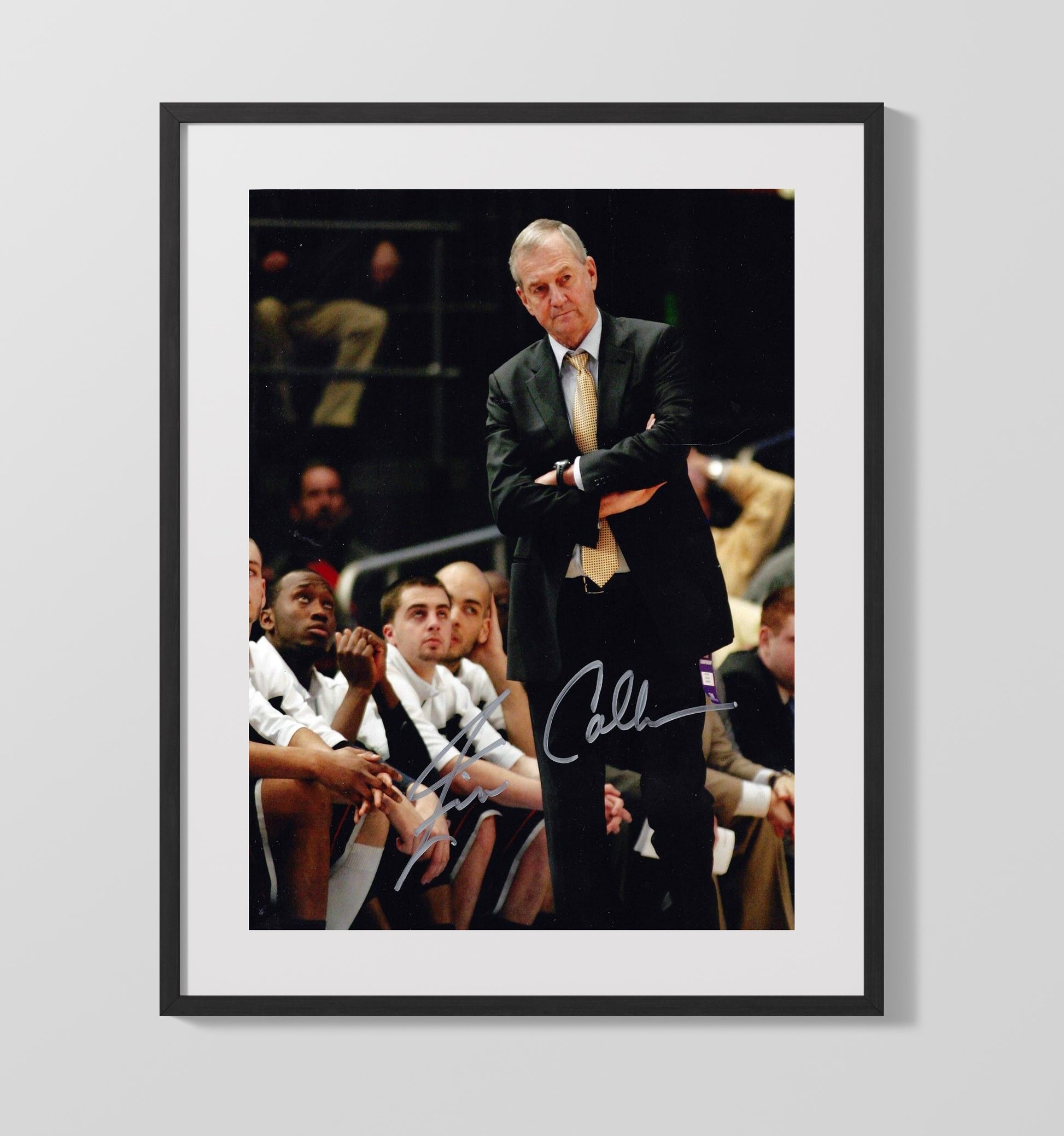 Connecticut Basketball Sideline Leadership Presence College Basketball Wall Art 16x20 Gallery Frame college basketball wall art print