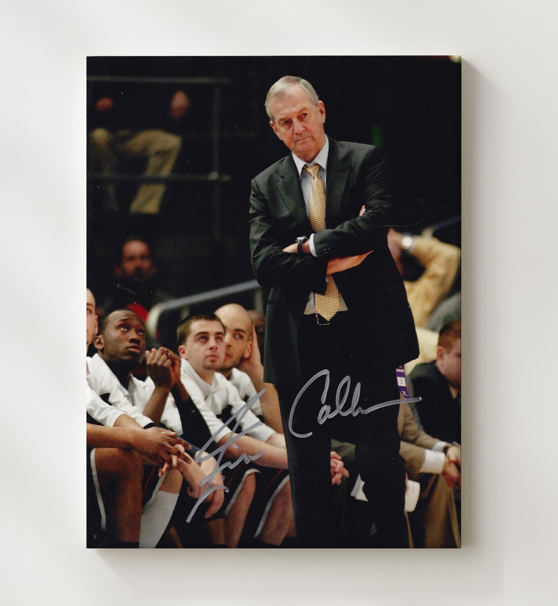 Connecticut Basketball Sideline Leadership Presence College Basketball Wall Art 20x24 Canvas college basketball wall art print