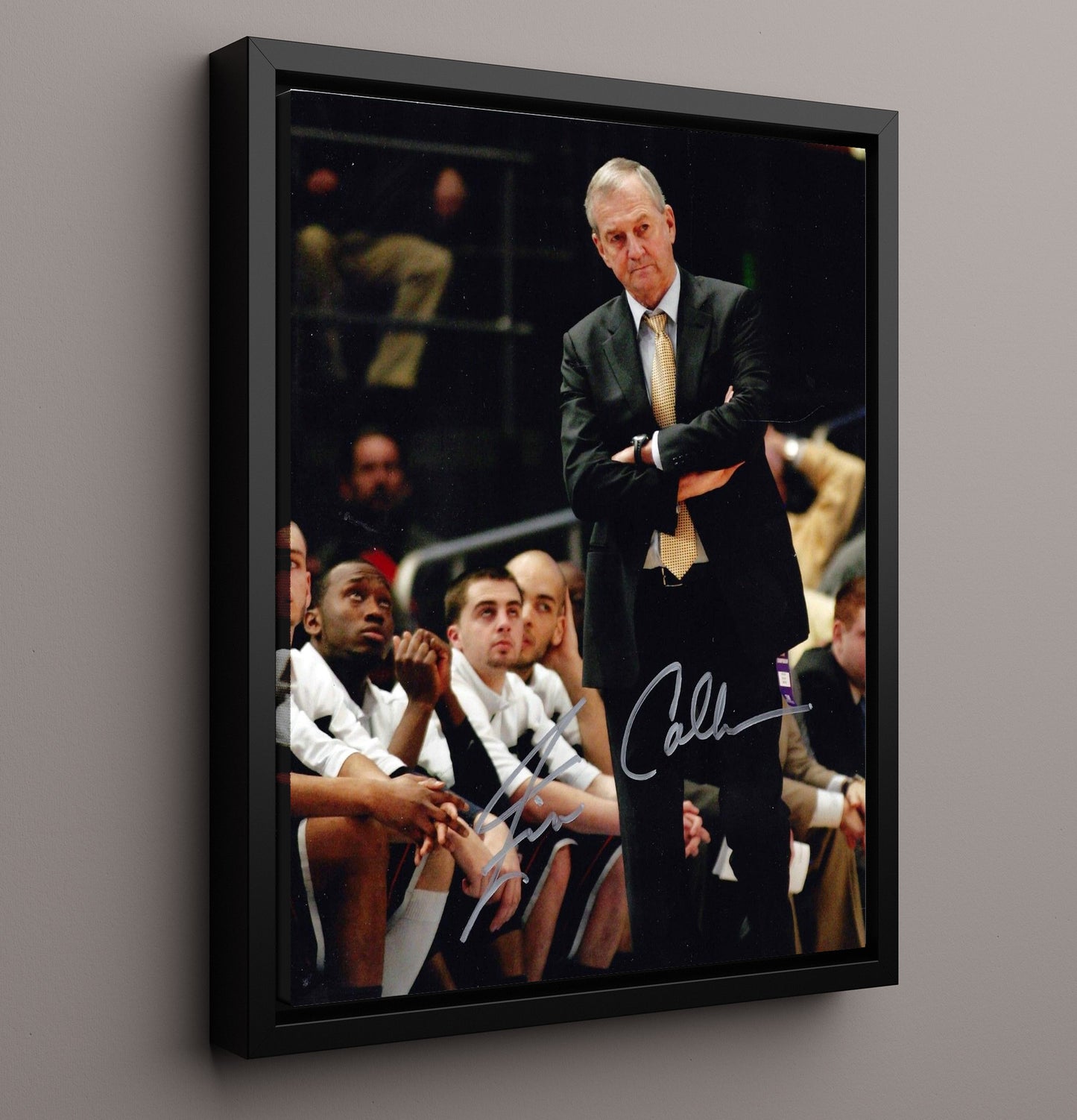Connecticut Basketball Sideline Leadership Presence College Basketball Wall Art 16x20 Framed Canvas college basketball wall art print