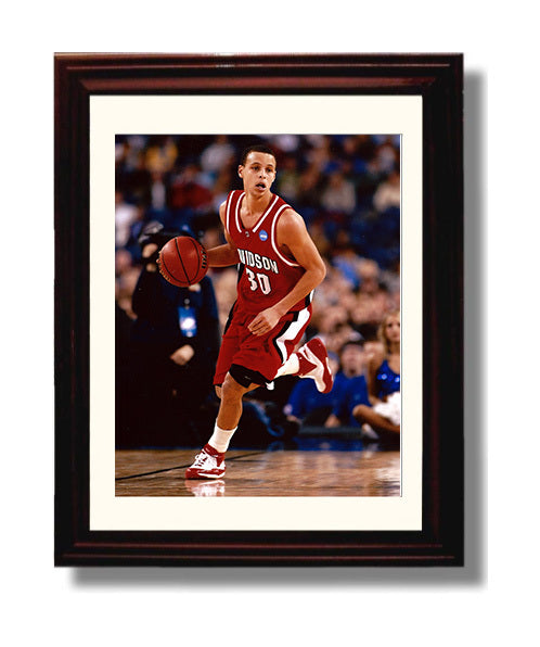 Davidson Basketball Stephen Curry Breakaway Drive College Basketball Wall Art 8x10 Beveled Frame college basketball wall art print