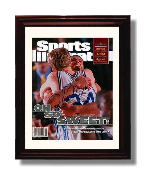 Duke Basketball Battier Dunleavy Oh So Sweet Embrace SI Cover College Basketball Wall Art 8x10 Beveled Frame college basketball wall art print