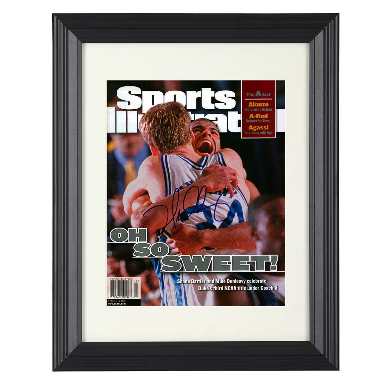 Duke – Battier Dunleavy Oh So Sweet Embrace SI – 8x10 black beveled framed college basketball wall art