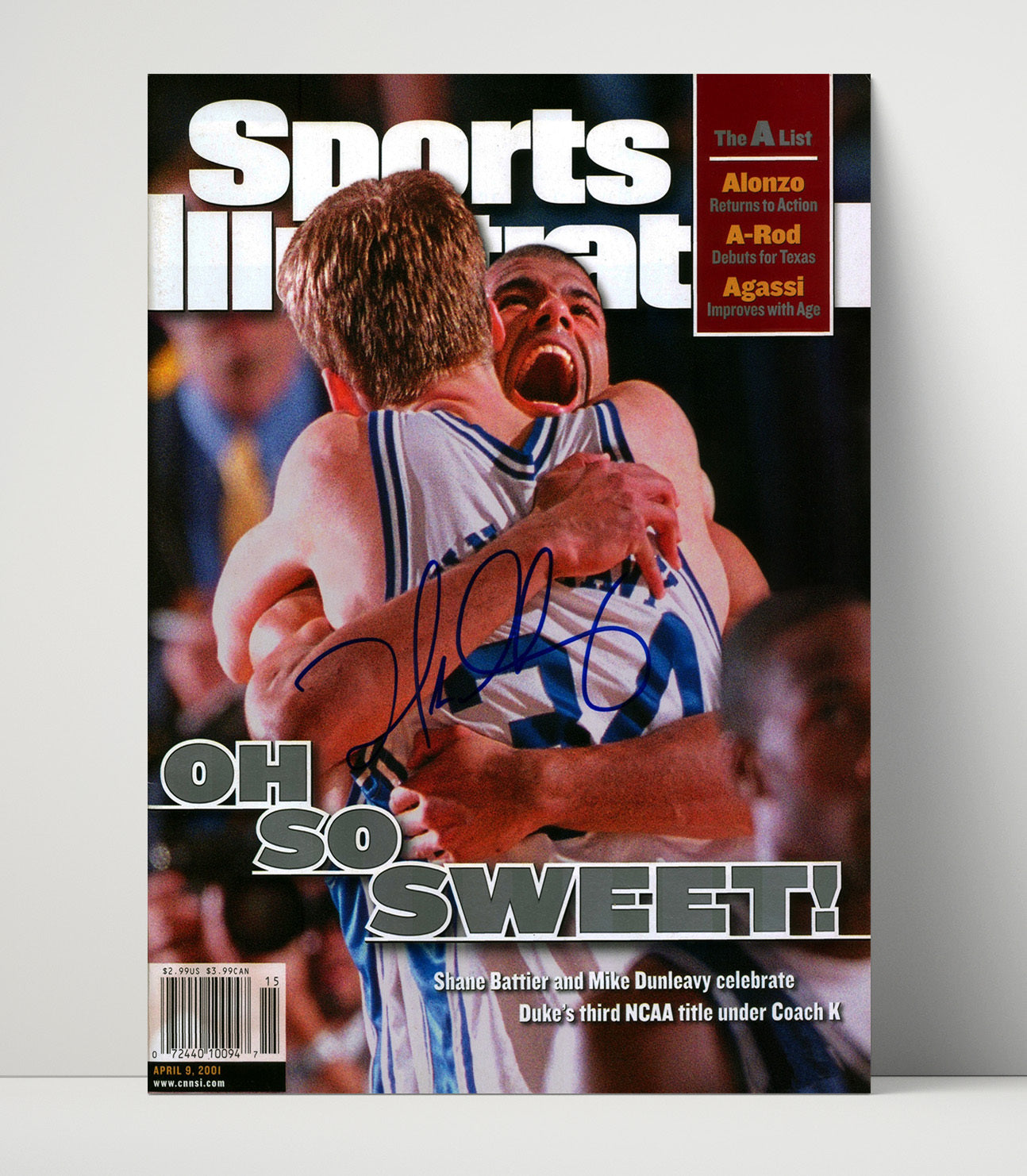 Duke Basketball Battier Dunleavy Oh So Sweet Embrace SI Cover College Basketball Wall Art 16x20 Unframed Print college basketball wall art print