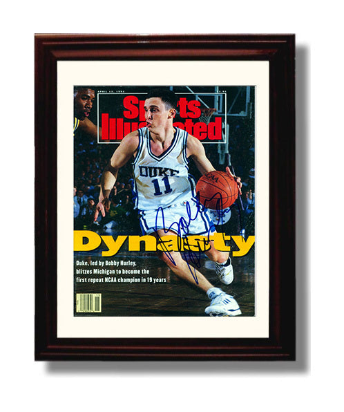 Duke Basketball Bobby Hurley Dynasty Drive SI Cover College Basketball Wall Art 8x10 Beveled Frame college basketball wall art print