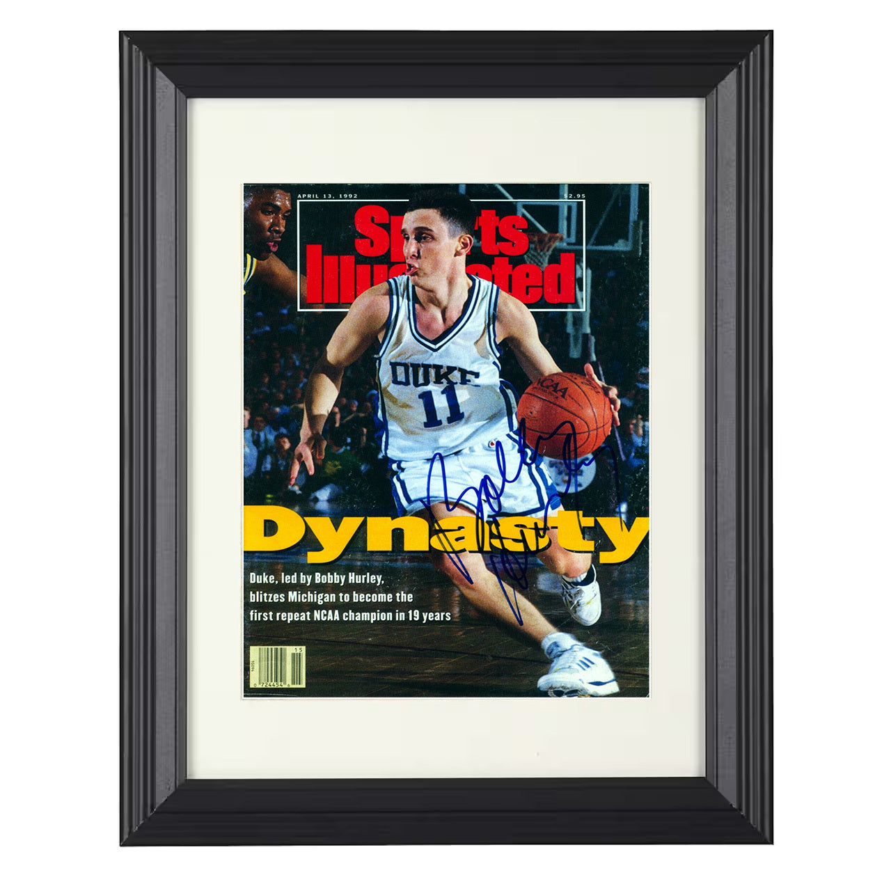 Duke – Bobby Hurley Dynasty Drive SI – 8x10 black beveled framed college basketball wall art