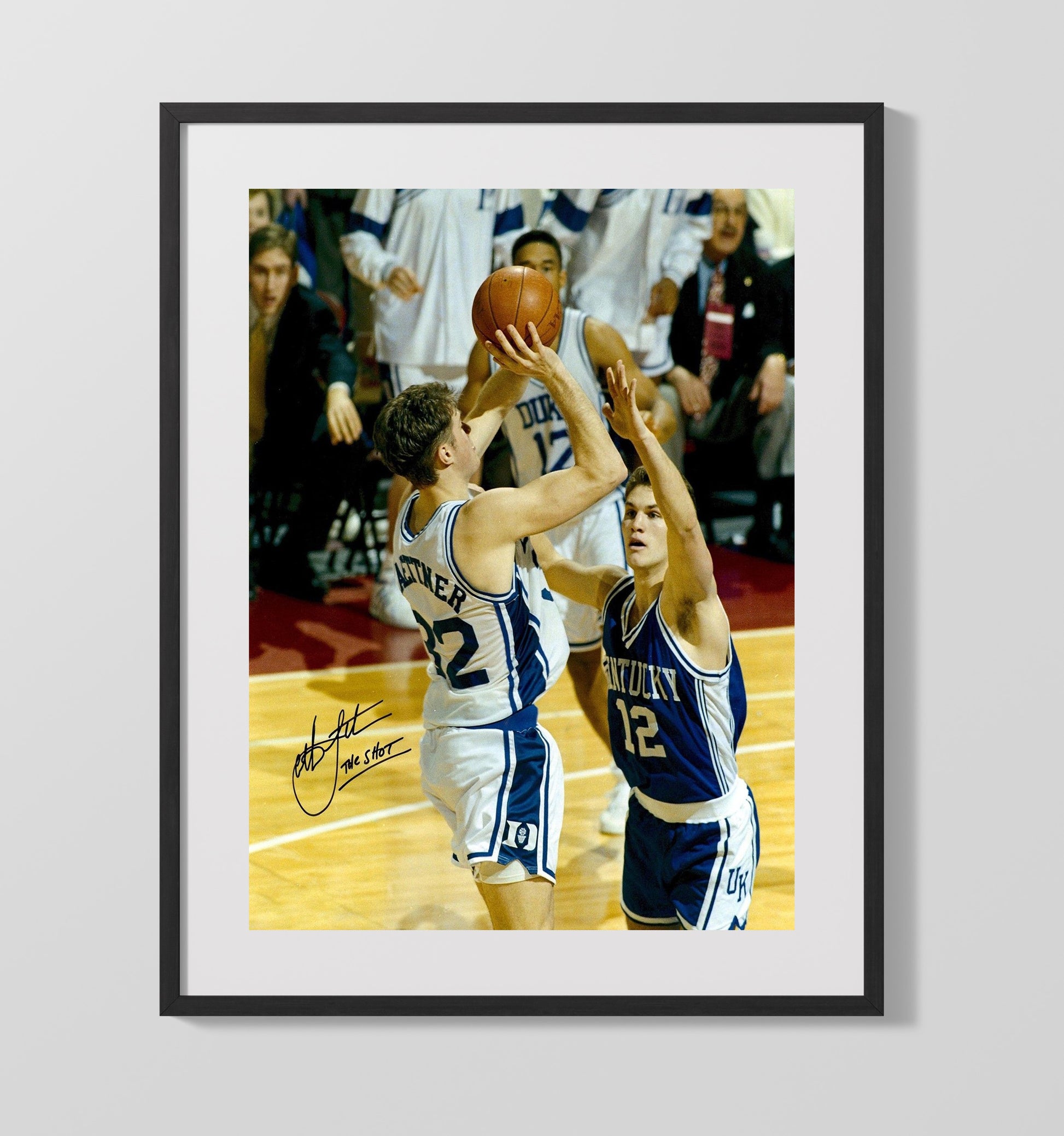 Duke Basketball Christian Laettner The Shot Championship Winner College Basketball Wall Art 16x20 Gallery Frame college basketball wall art print