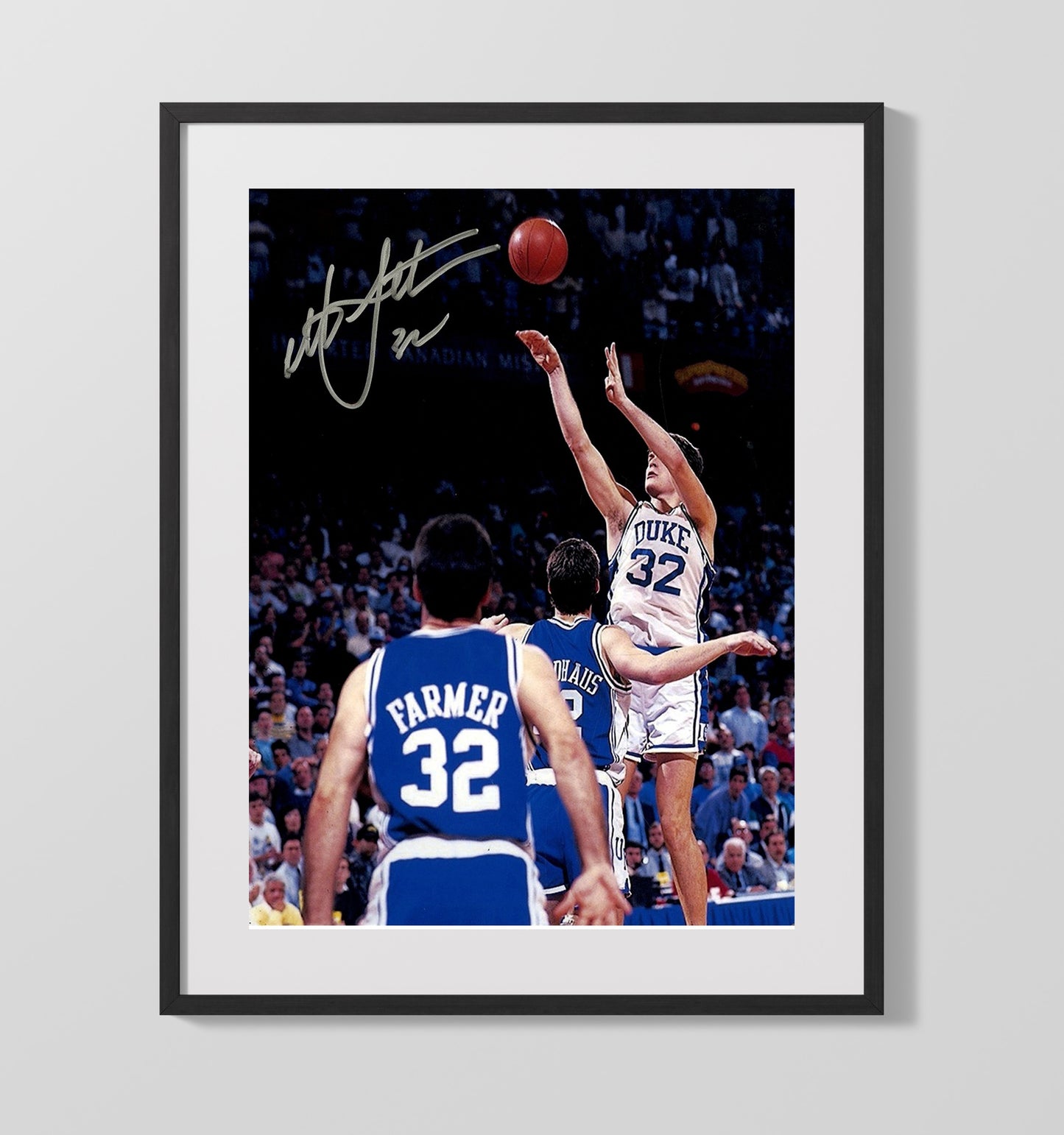 Duke Basketball Christian Laettner _The Shot_ Buzzer Beater College Basketball Wall Art 16x20 Gallery Frame college basketball wall art print