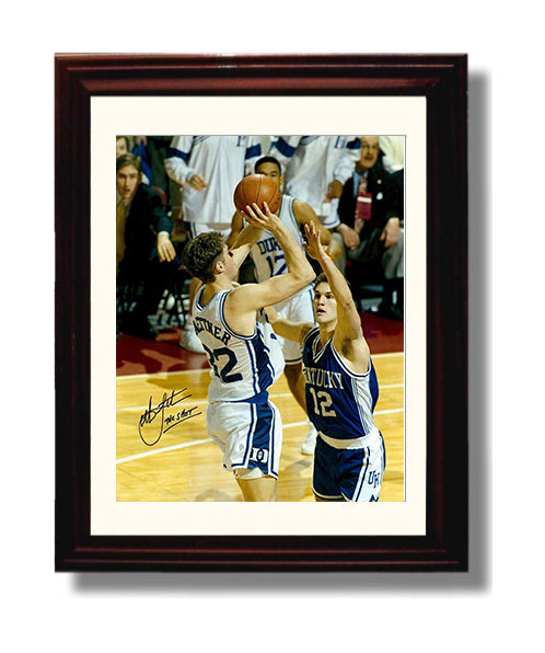 Duke Basketball Christian Laettner _The Shot_ Championship Winner College Basketball Wall Art 8x10 Beveled Frame college basketball wall art print
