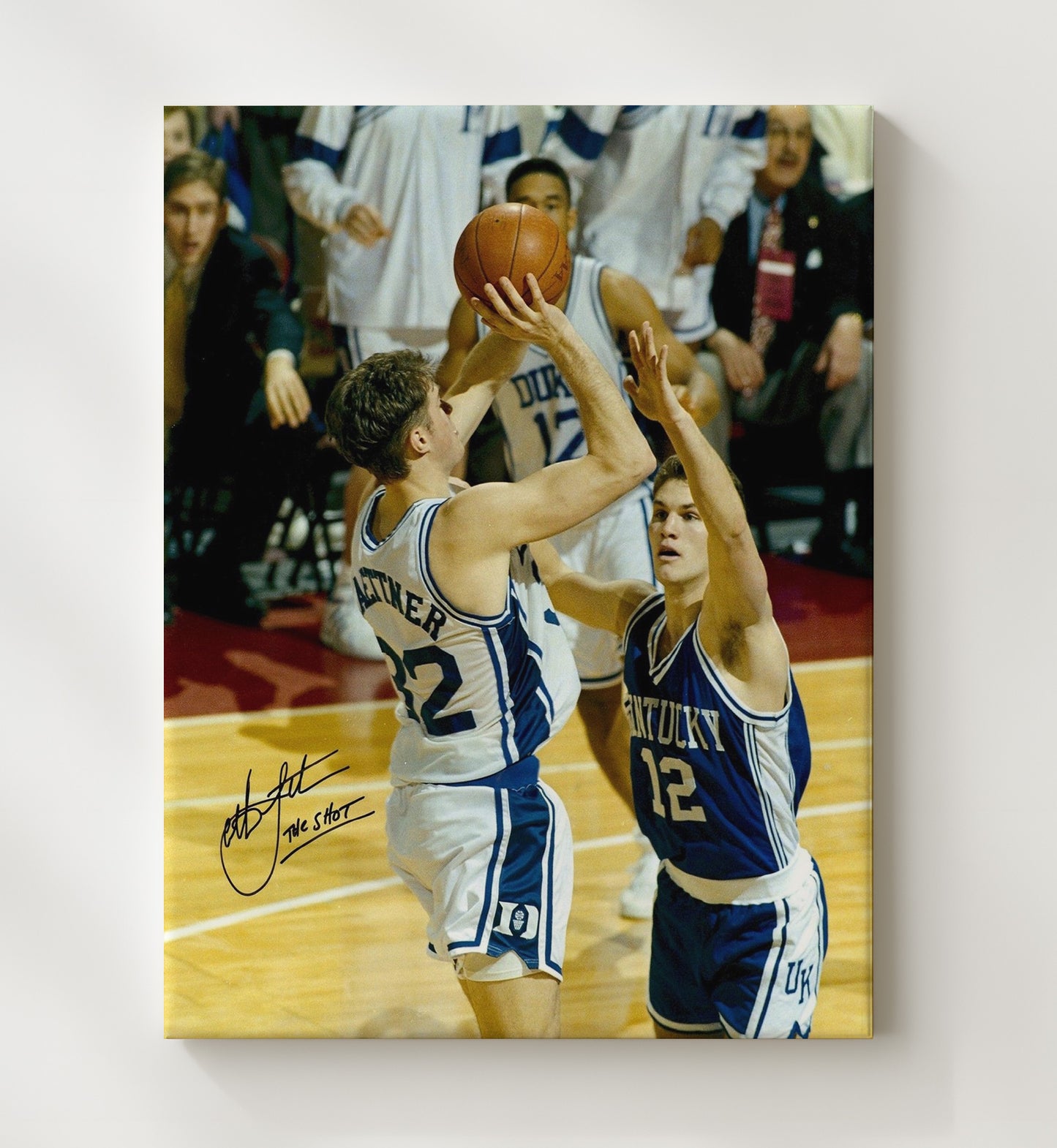 Duke Basketball Christian Laettner _The Shot_ Championship Winner College Basketball Wall Art 20x24 Canvas college basketball wall art print