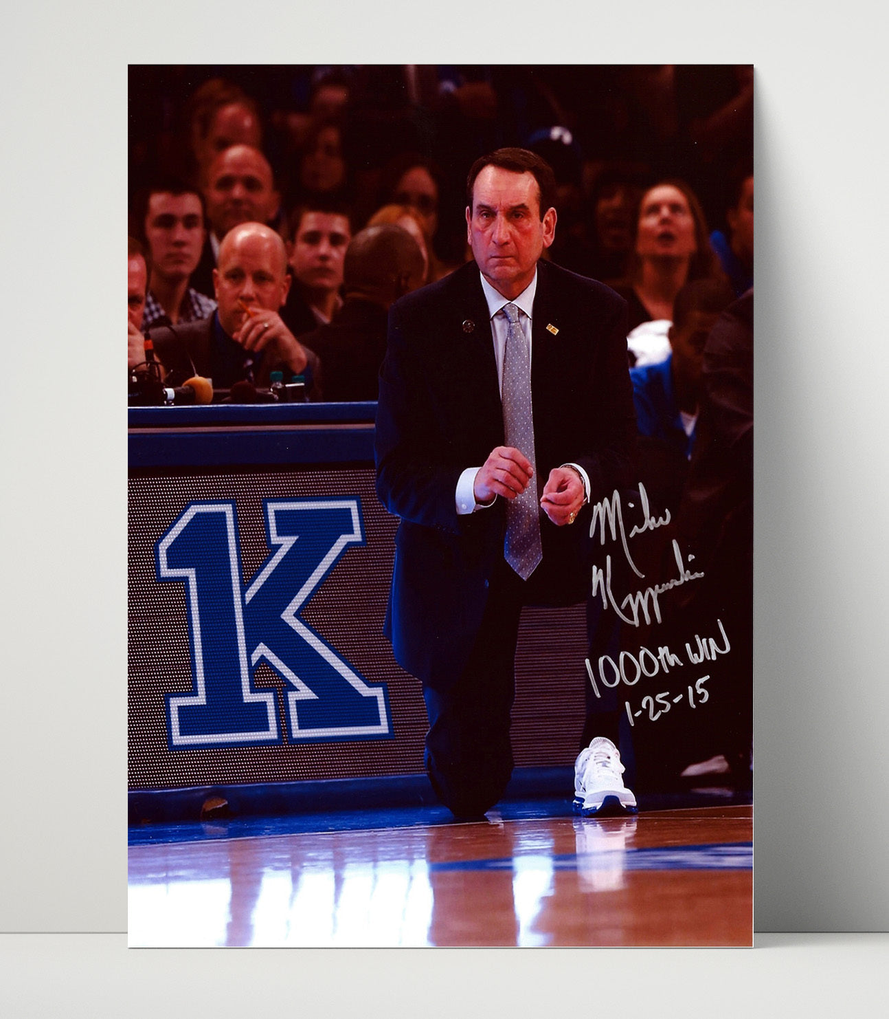 Duke Basketball Coach K 1000th Win Signature Moment College Basketball Wall Art 16x20 Unframed Print college basketball wall art print