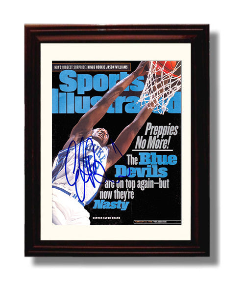 Duke Basketball Elton Brand Power Dunk SI Cover College Basketball Wall Art 8x10 Beveled Frame college basketball wall art print