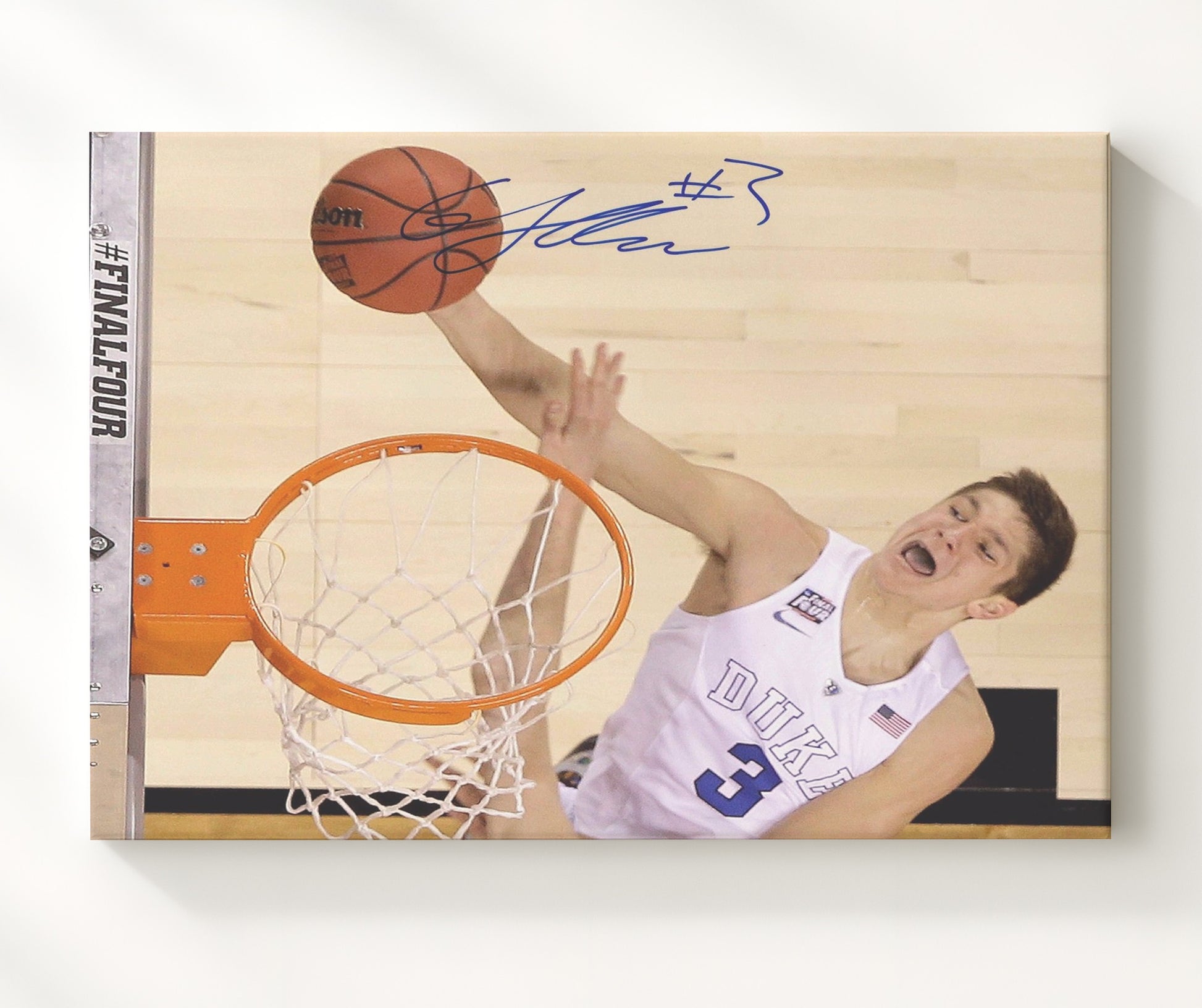 Duke Basketball Grayson Allen Fast Break Flight College Basketball Wall Art 20x24 Canvas college basketball wall art print
