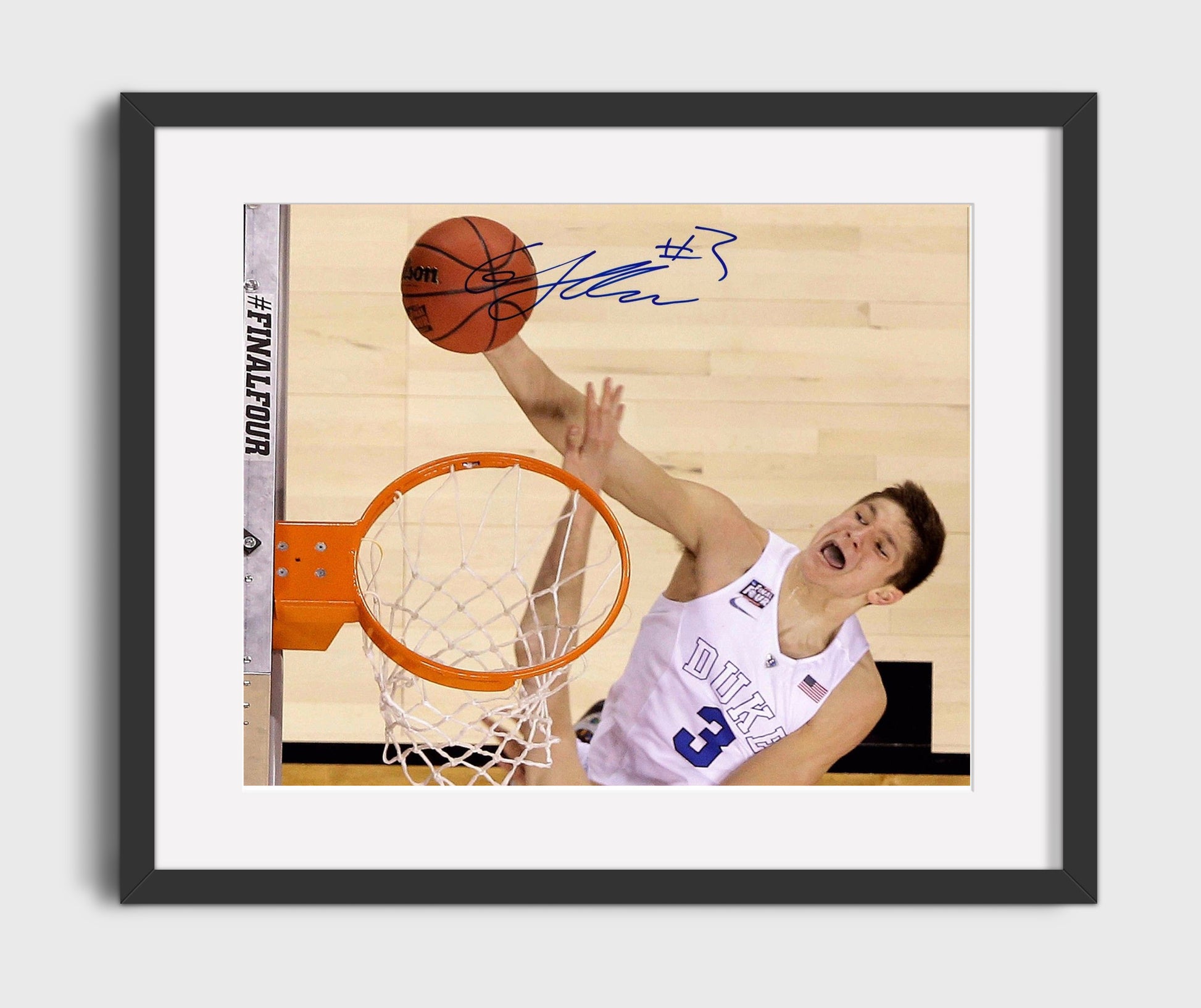 Duke Basketball Grayson Allen Fast Break Flight College Basketball Wall Art 16x20 Gallery Frame college basketball wall art print