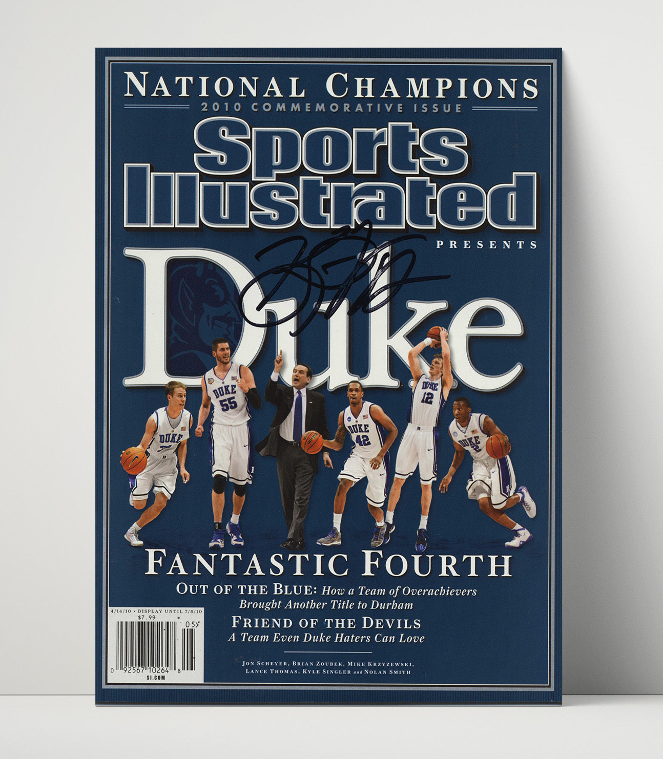 Duke Basketball Jon Scheyer Blue Devils National Championship Fantastic Fourth 2010 SI College Basketball Wall Art 16x20 Unframed Print college basketball wall art print