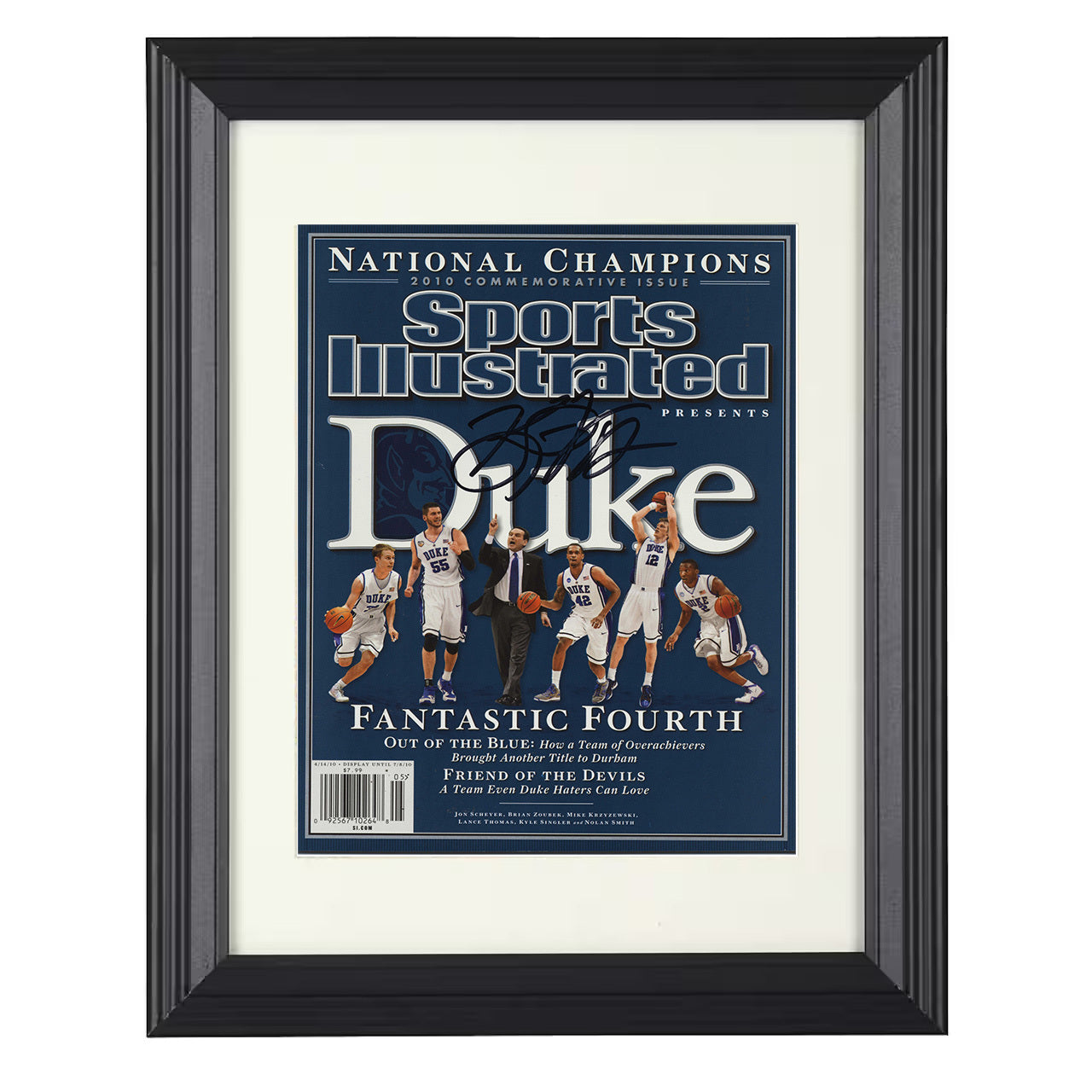 Duke – Jon Scheyer Blue Devils National Title 2010 SI – 8x10 black beveled framed college basketball wall art
