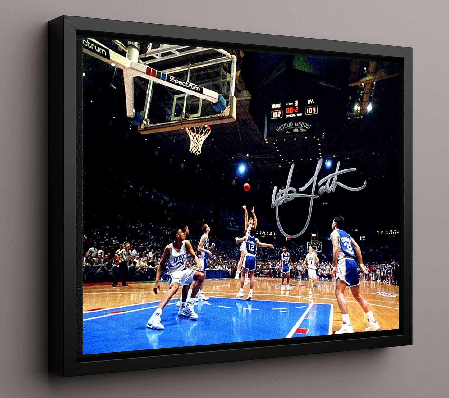 Duke Basketball Laettner Game Winner The Shot College Basketball Wall Art 16x20 Framed Canvas college basketball wall art print