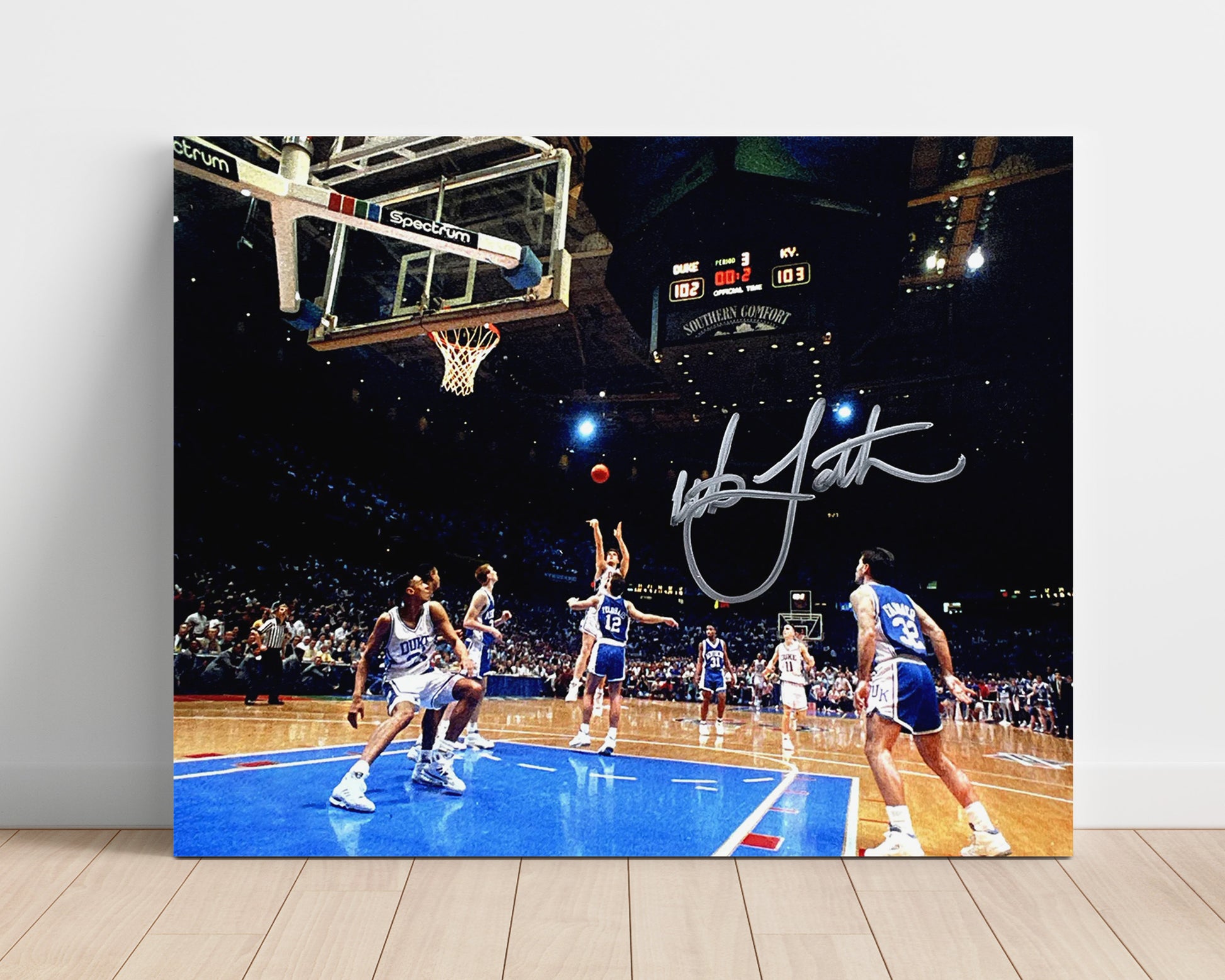 Duke Basketball Laettner Game Winner The Shot College Basketball Wall Art 16x20 Unframed Print college basketball wall art print