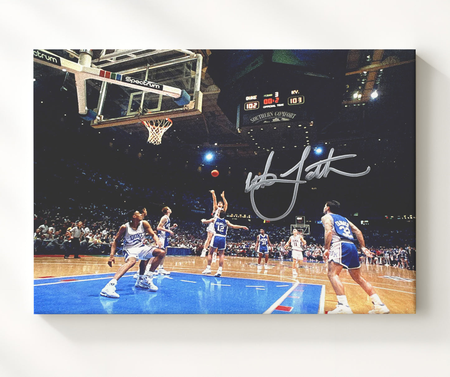Duke Basketball Laettner Game Winner The Shot College Basketball Wall Art 20x24 Canvas college basketball wall art print