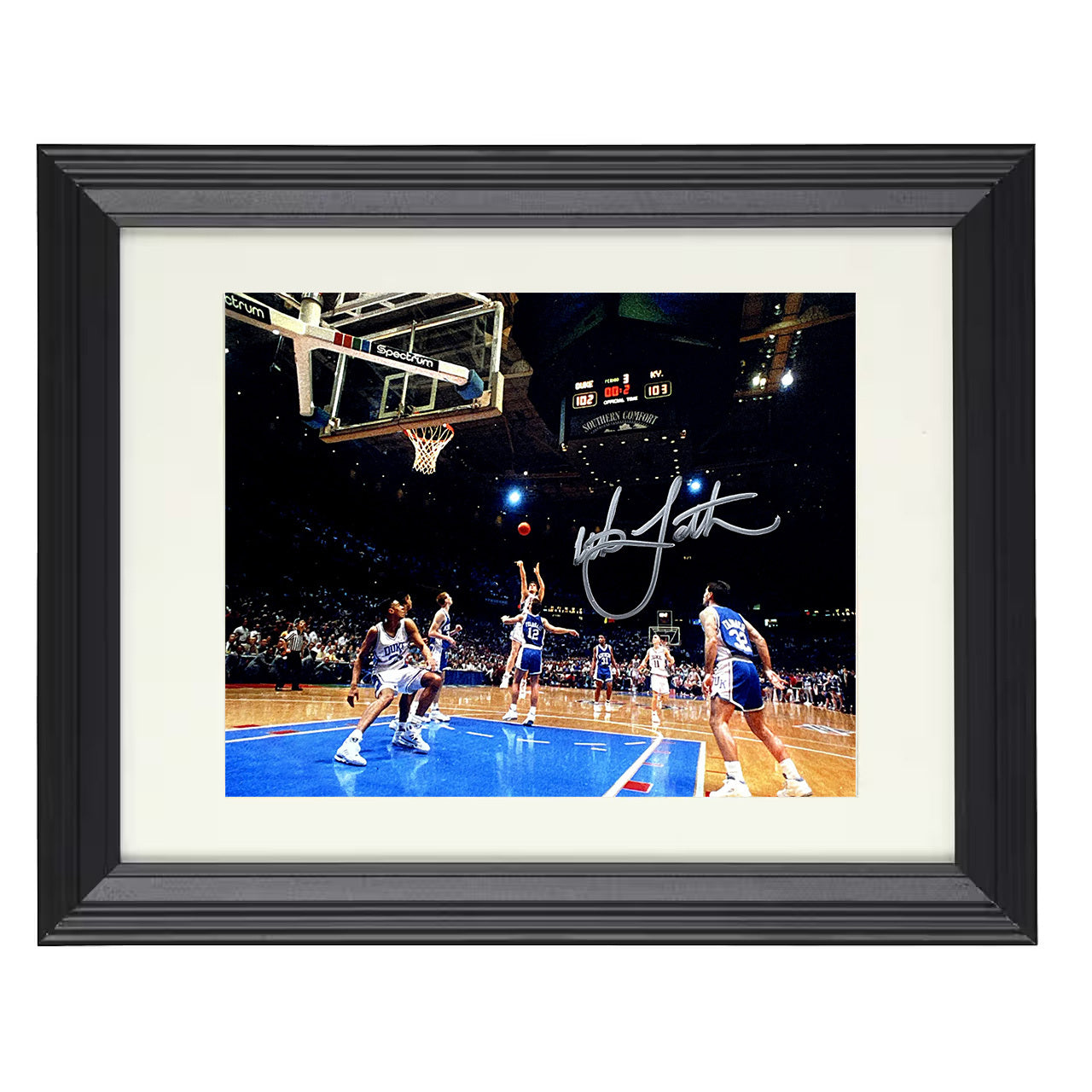 Duke – Laettner Game Winner the Shot – 8x10 black beveled framed college basketball wall art