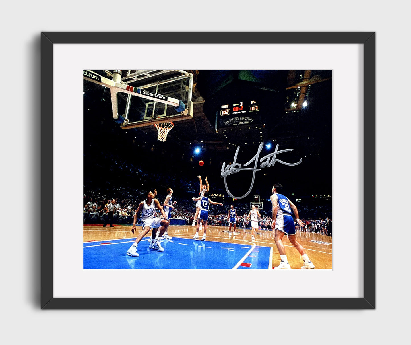 Duke Basketball Laettner Game Winner The Shot College Basketball Wall Art 16x20 Gallery Frame college basketball wall art print