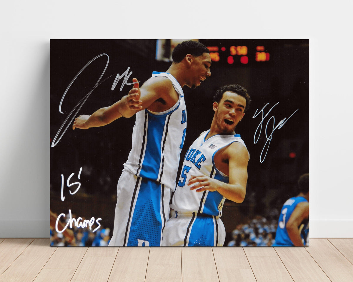 Duke – Okafor and Tyus Jones 2015 Champions Celebration unframed college basketball poster print