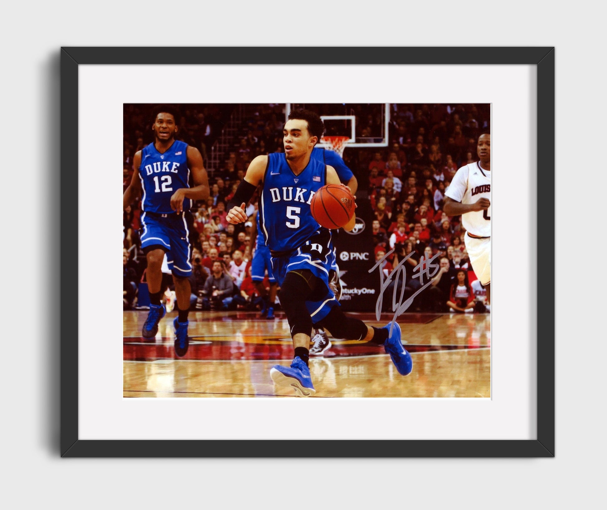 Duke Basketball Tyus Jones 2015 Title Moment College Basketball Wall Art 16x20 Gallery Frame college basketball wall art print