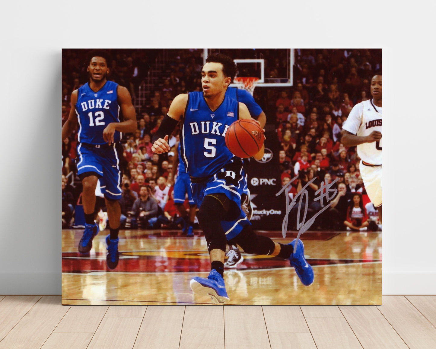 Duke Basketball Tyus Jones 2015 Title Moment College Basketball Wall Art 16x20 Unframed Print college basketball wall art print