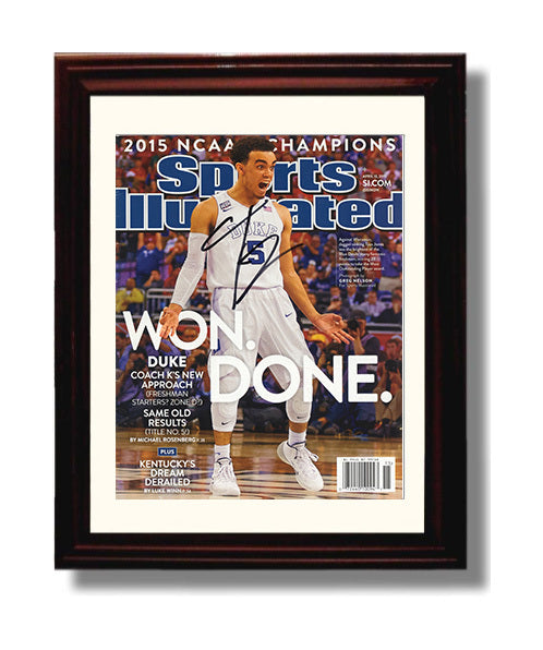 Duke Basketball Tyus Jones Blue Devil Title Roar 2015 SI Cover College Basketball Wall Art 8x10 Beveled Frame college basketball wall art print